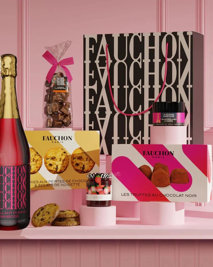 Coffret sans alcool pétillant pomme-framboise et douceurs